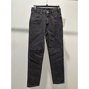 FRANK AND OAK Women's Cyndi High Rise Straight Jeans - Washed Black, Choose Sz